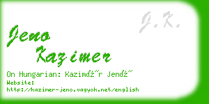 jeno kazimer business card